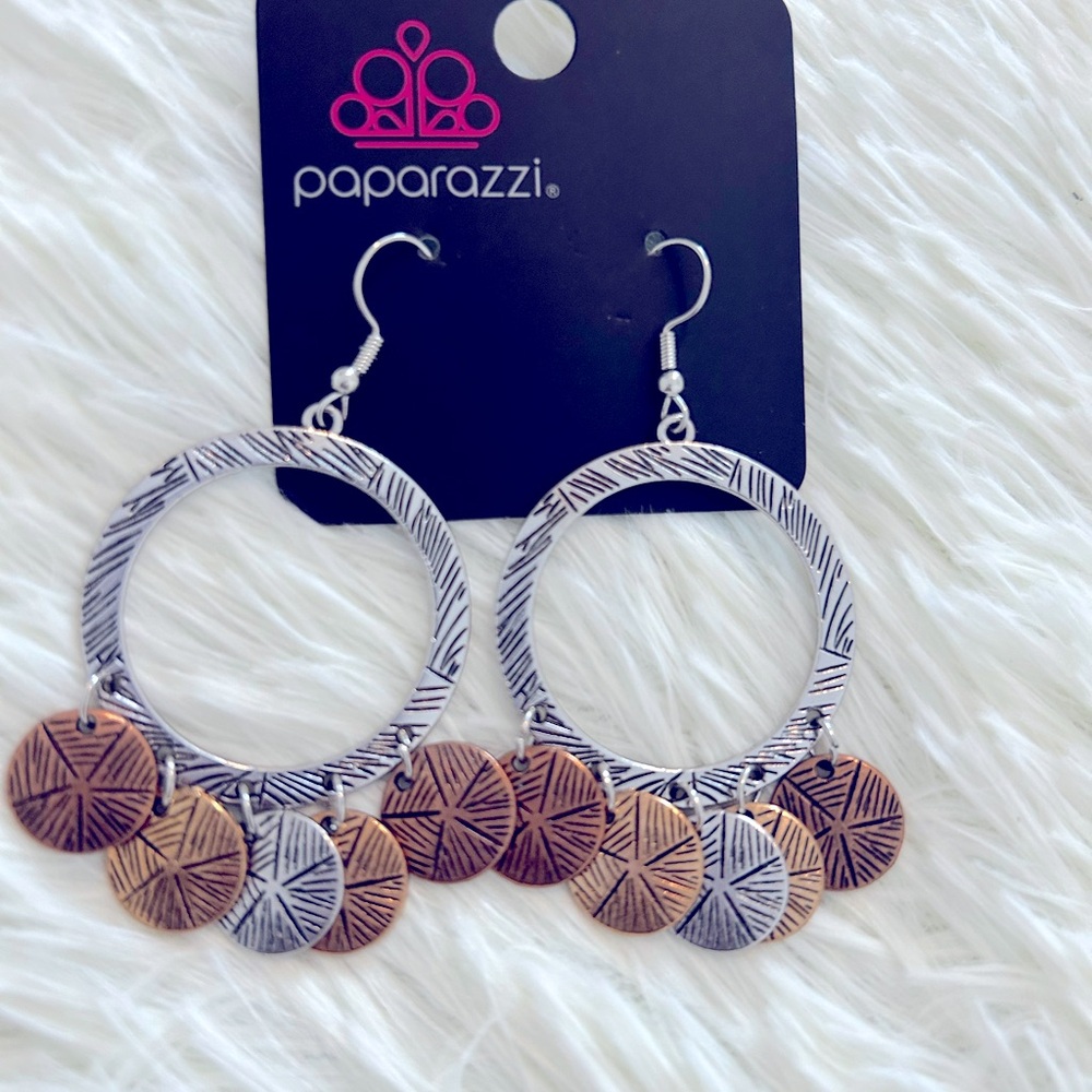 Paparazzi Silver and Gold Cascading Earrings